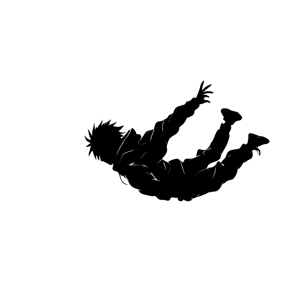 Falling figure silhouette