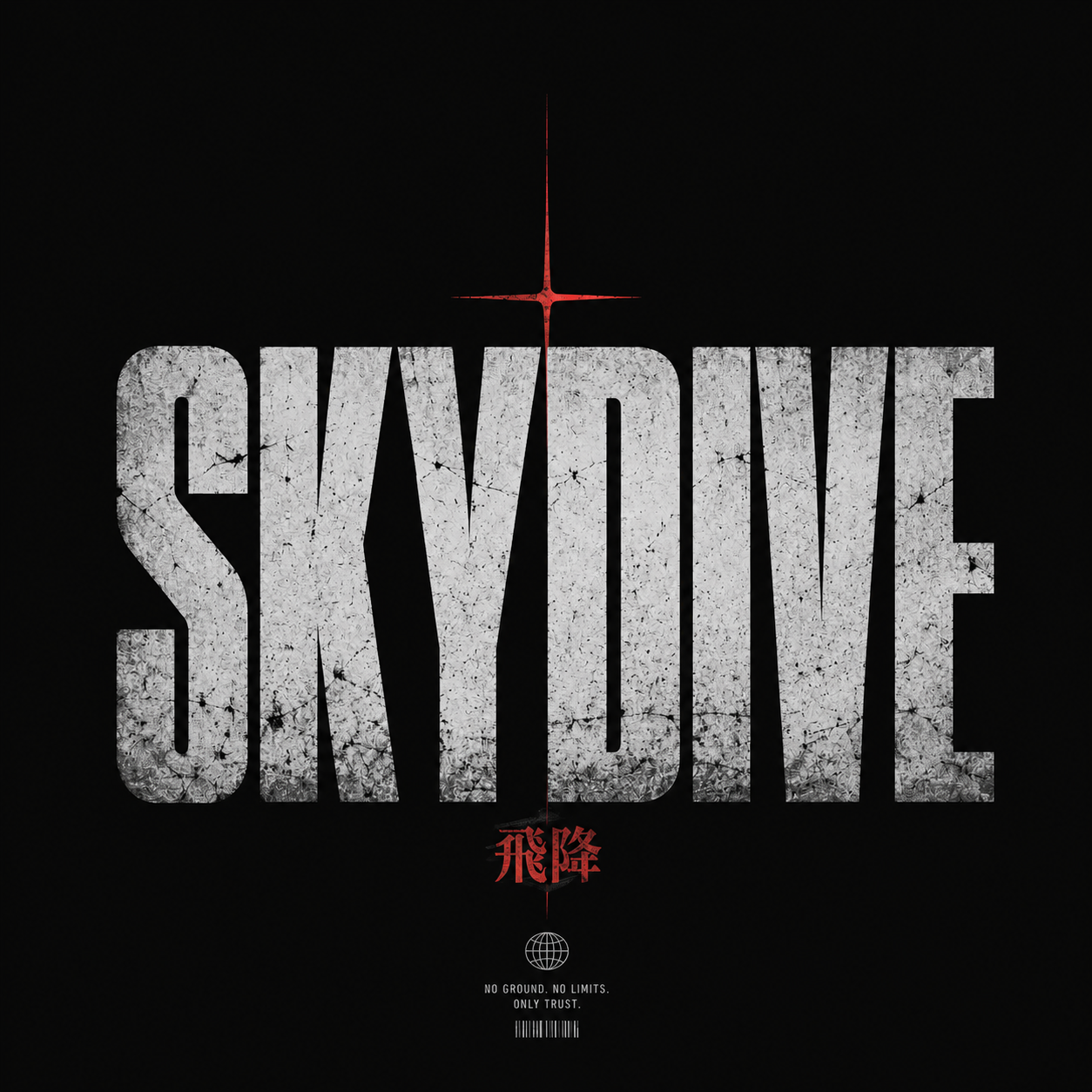 Skydive cracked wordmark
